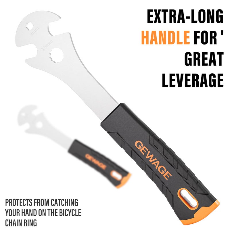 GEWAGE Bike Bicycle Pedal Wrench - Bicycle Pedal Removal Tool With Extra Long Handle-Pedal Spanner Double Wrench For Mountain Road Bike - Image 4